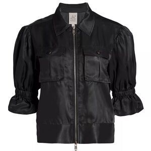 Cinq a Sept Holly Puff-Sleeve Utility Jacket